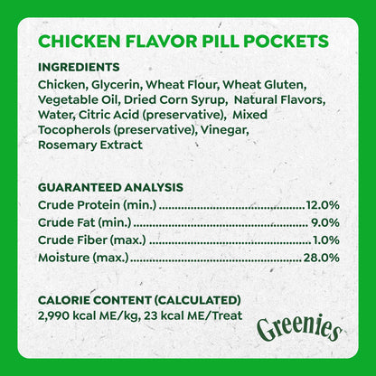 Pill Pockets for Dogs Chicken Flavor Large, Capsule Size Soft Dog Treats, 15.8 Oz, (60 Pk)