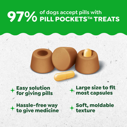 Pill Pockets for Dogs Chicken Flavor Large, Capsule Size Soft Dog Treats, 15.8 Oz, (60 Pk)