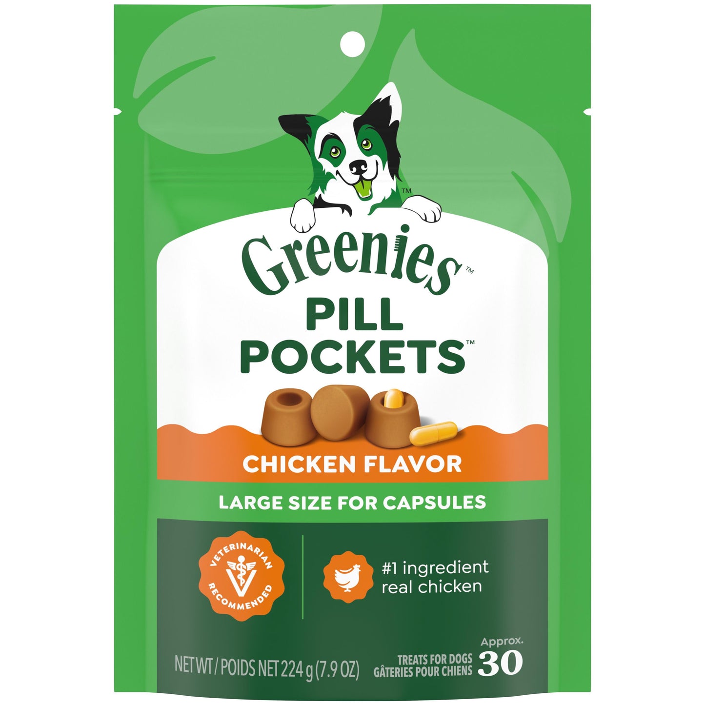Pill Pockets for Dogs Chicken Flavor Large, Capsule Size Soft Dog Treats, 15.8 Oz, (60 Pk)