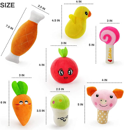 Dog Squeaky Toys for Small Dogs, 12 Pack Puppy Toys for Teething Cute Small Dog Toys Stuffed Plush Dog Toy Bundle Natural Cotton Puppy Rope Toy Dog Chew Toys for Puppies Pet Toys for Dogs